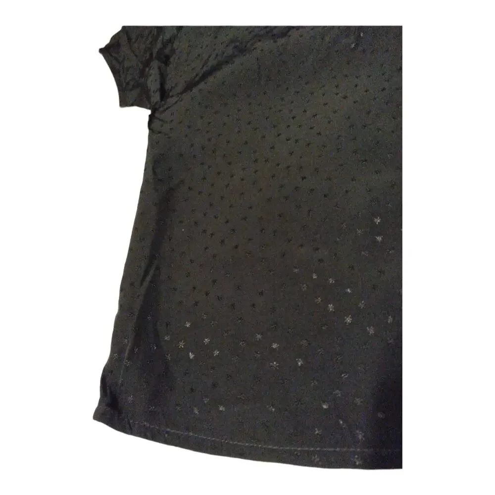 Madewell Puff-Sleeve Top in Floral Jacquard in black size 10